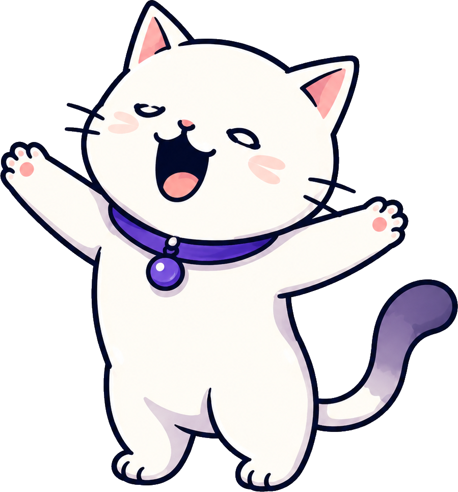 In My Key cheering cat mascot